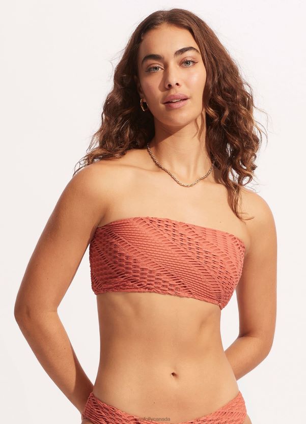 Seafolly Women Marrakesh Tube Top ZZ6BL390 Swimwear Cinnamon