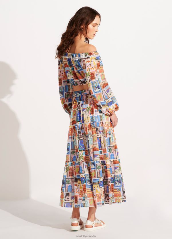 Seafolly Women On Vacation Crop Top ZZ6BL743 Swimwear Azure