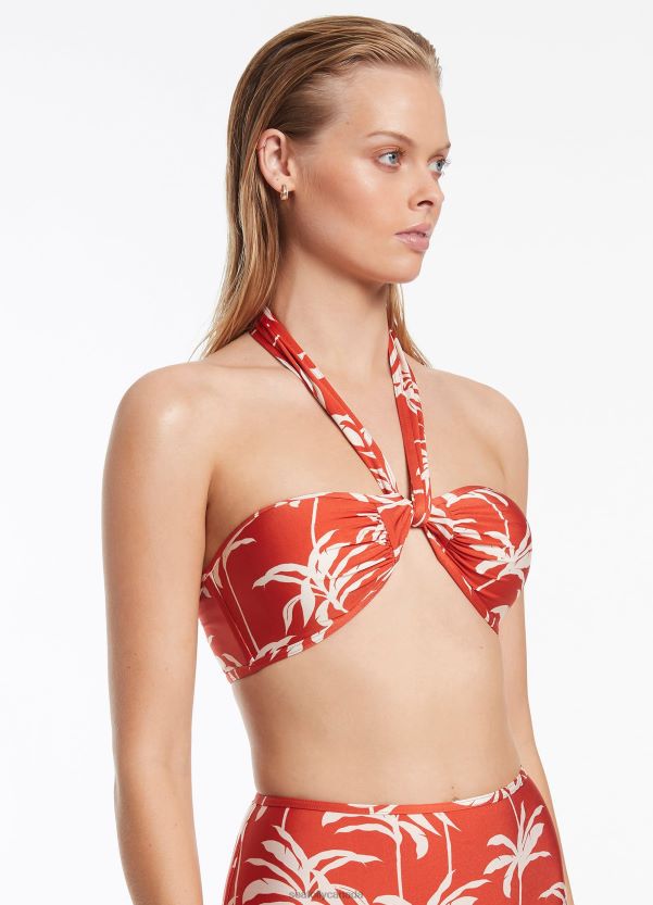 Seafolly Women Palme Halter Tie Top ZZ6BL484 Swimwear Cherry