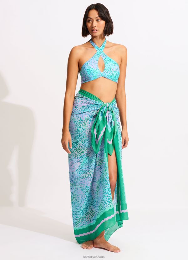 Seafolly Women Sea Skin Sarong ZZ6BL717 Swimwear Vivid Green