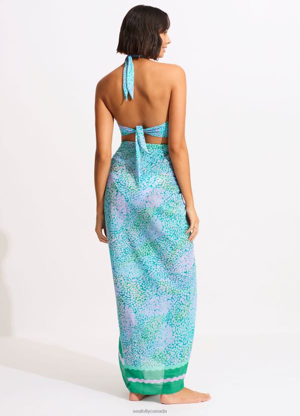 Seafolly Women Sea Skin Sarong ZZ6BL717 Swimwear Vivid Green