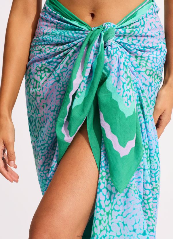 Seafolly Women Sea Skin Sarong ZZ6BL717 Swimwear Vivid Green