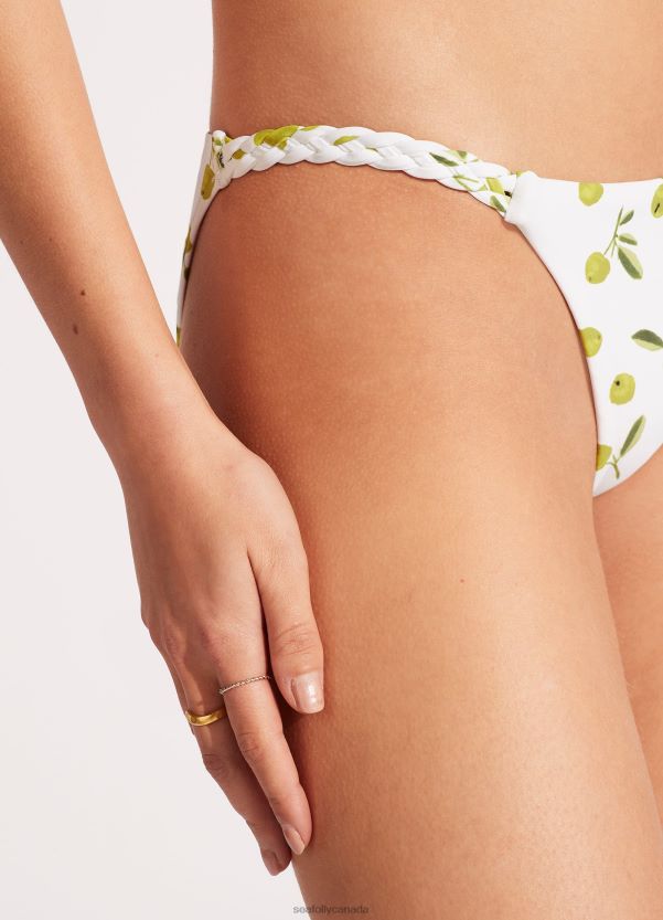 Seafolly Women Summer Crush Hipster With Plaited Detail ZZ6BL554 Swimwear Soft Olive