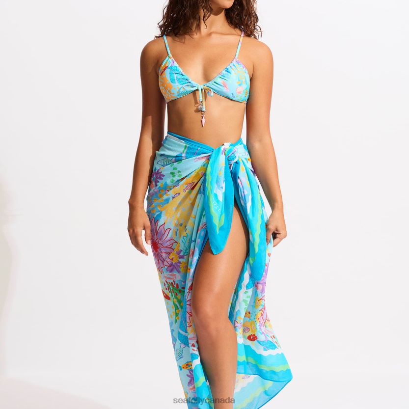 Seafolly Women Under The Sea Sarong ZZ6BL719 Swimwear Blue Mist