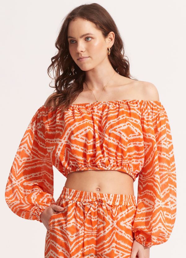 Seafolly Women Zanzibar Crop Top ZZ6BL739 Swimwear Mandarin