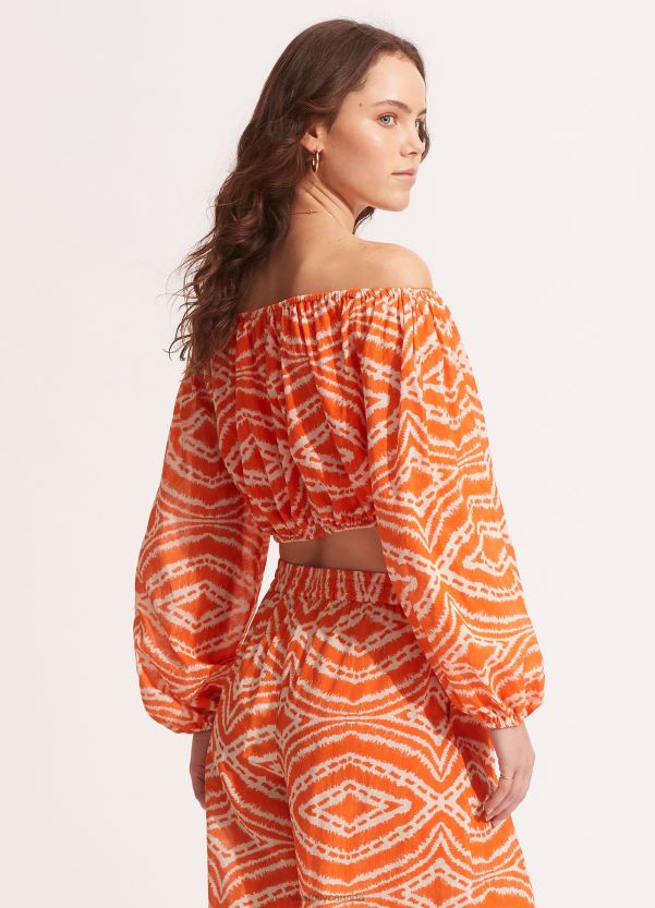 Seafolly Women Zanzibar Crop Top ZZ6BL739 Swimwear Mandarin