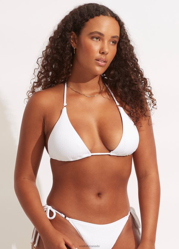 Seafolly Women Sea Dive Slide Tri ZZ6BL301 Swimwear White